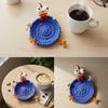 Non-Slip Crochet Animal Coaster Finished Cute Knitted Cup Mat Handwoven Coaster  Coffee Cup