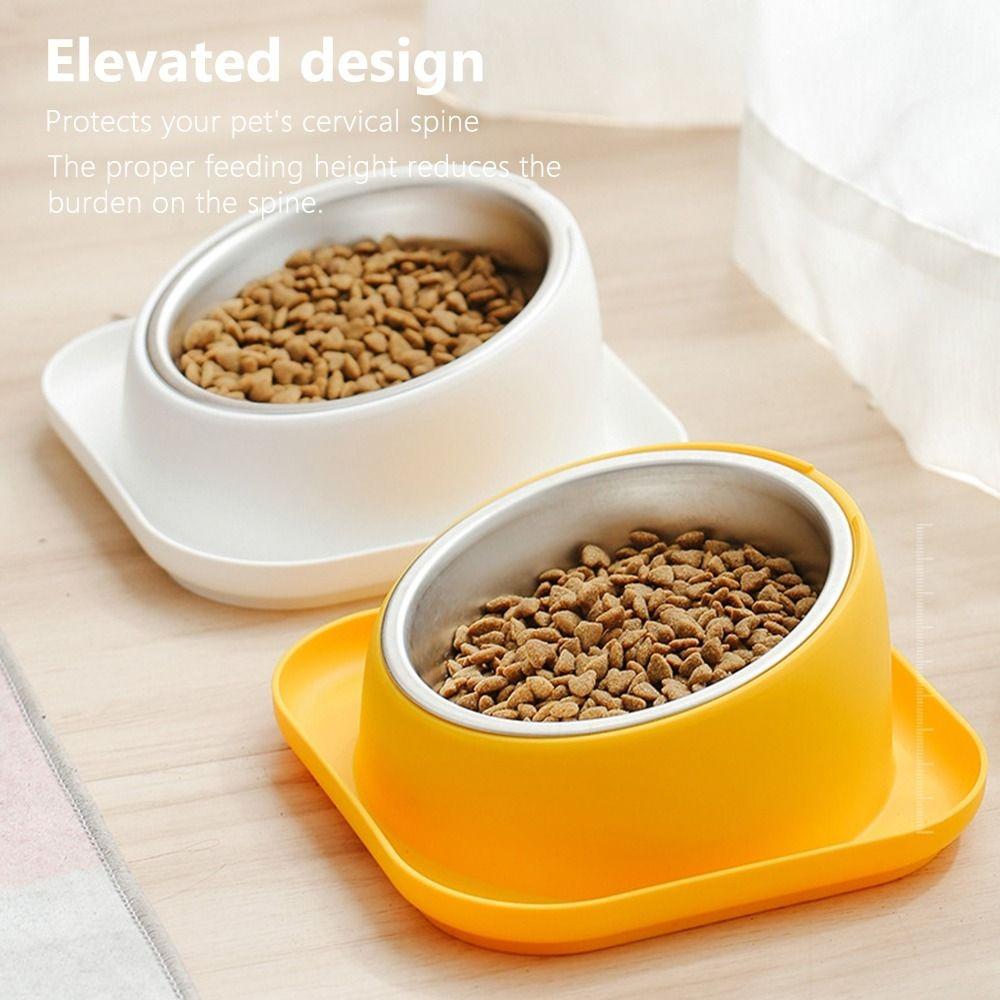 Anti-toppling Cat Food Bowl Elevated Dog Water Bowl Stable Pet Food Feeder  Pet Supplies