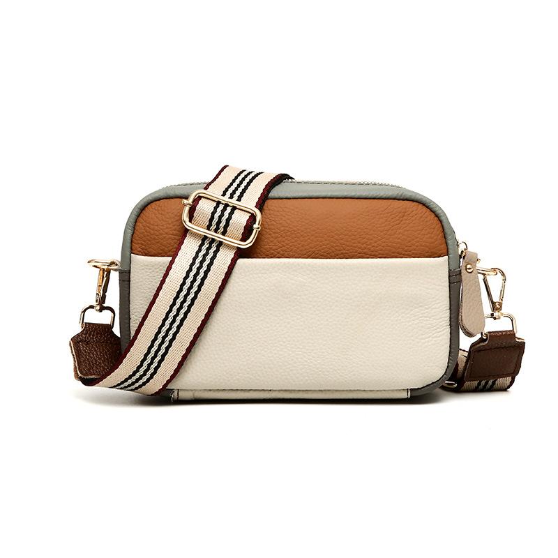 

Новая женская минималистичная корейская сумка для камеры из натуральной кожи с цветными блоками, квадратная, многофункциональная, для ношения на плече/через плечо width 20 thickness 20 height 20