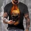 Bold Skull Graphic Short Sleeve T-Shirt, Edgy Streetwear For Men