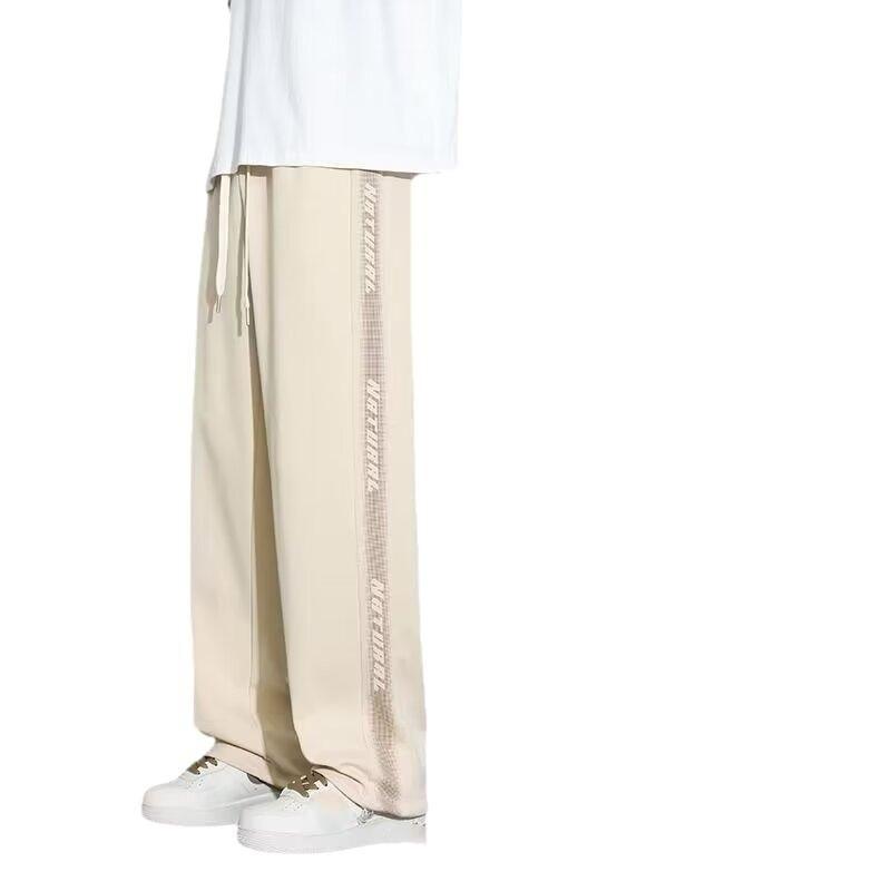 Streetwear Mens Casual Pants With Polyester Blend And Drawstring Closure For Summer Youth Fashion