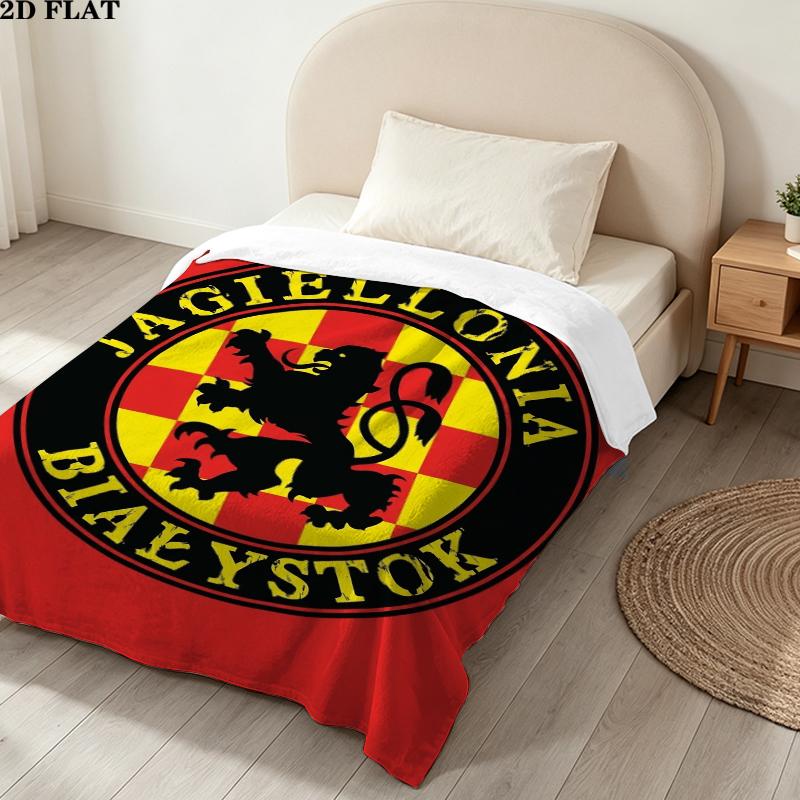 Jagiellonia Biaystok Print Flanelldecke, Hohe Qualität, Bequem für alle Jahreszeiten, Heimdekoration, Wärme und Komfort, Perfekt für Weihnachtsgeschenke