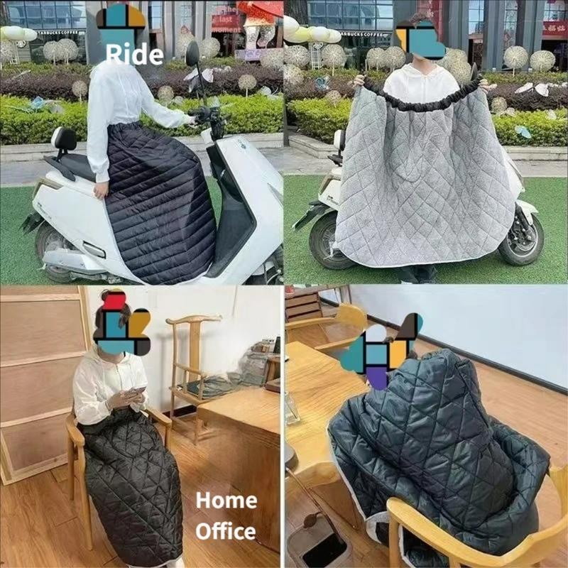 Heated Insulated Polyester Fabric Leg Cover for Motorcycle Waterproof Design Windproof Apron Commuters Gear Quick Install
