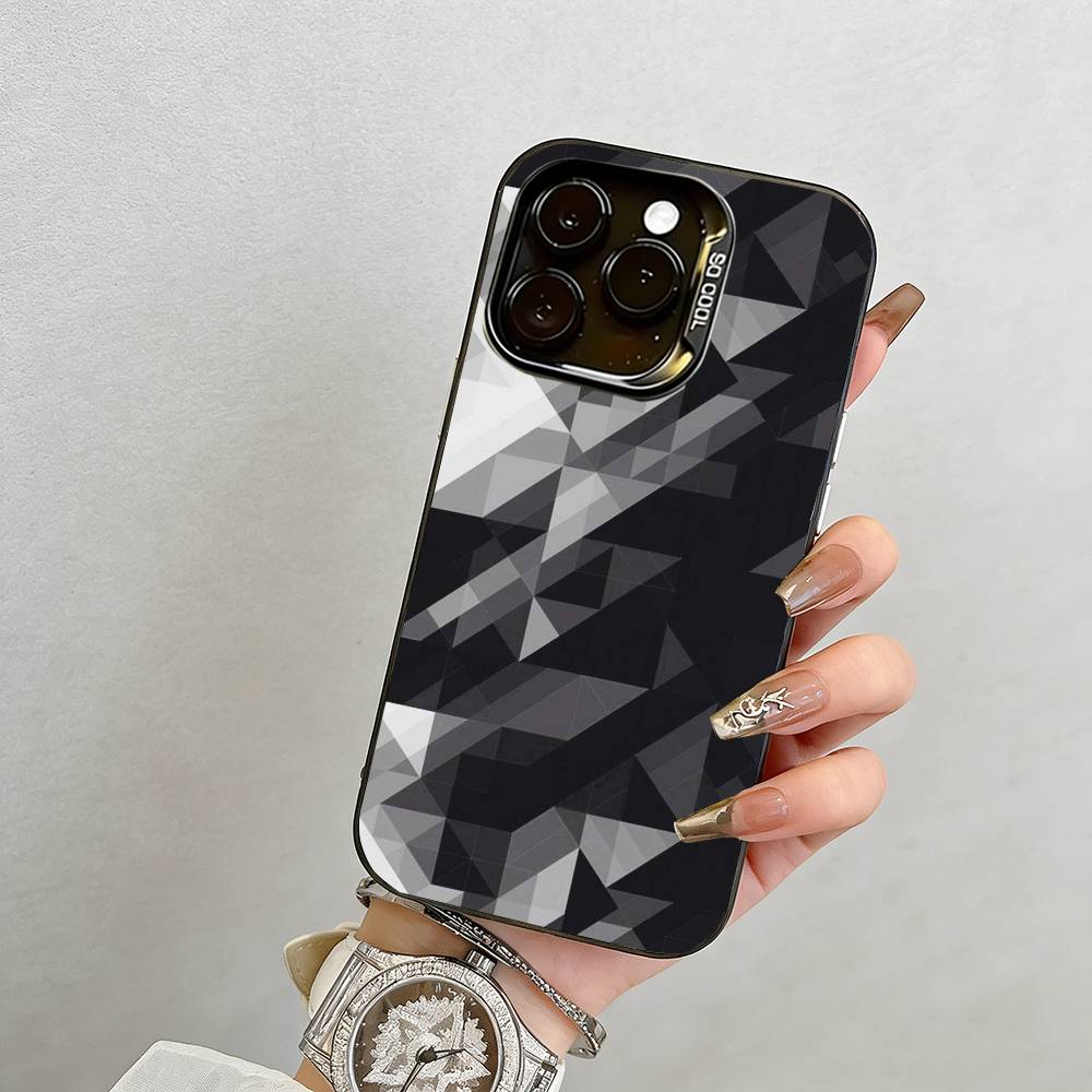 Geometric figures Phone Case For iPhone 17,16,15,14,13,12,11 Plus,Pro Max,XS,Colorful Silver Phone case Funda Cover