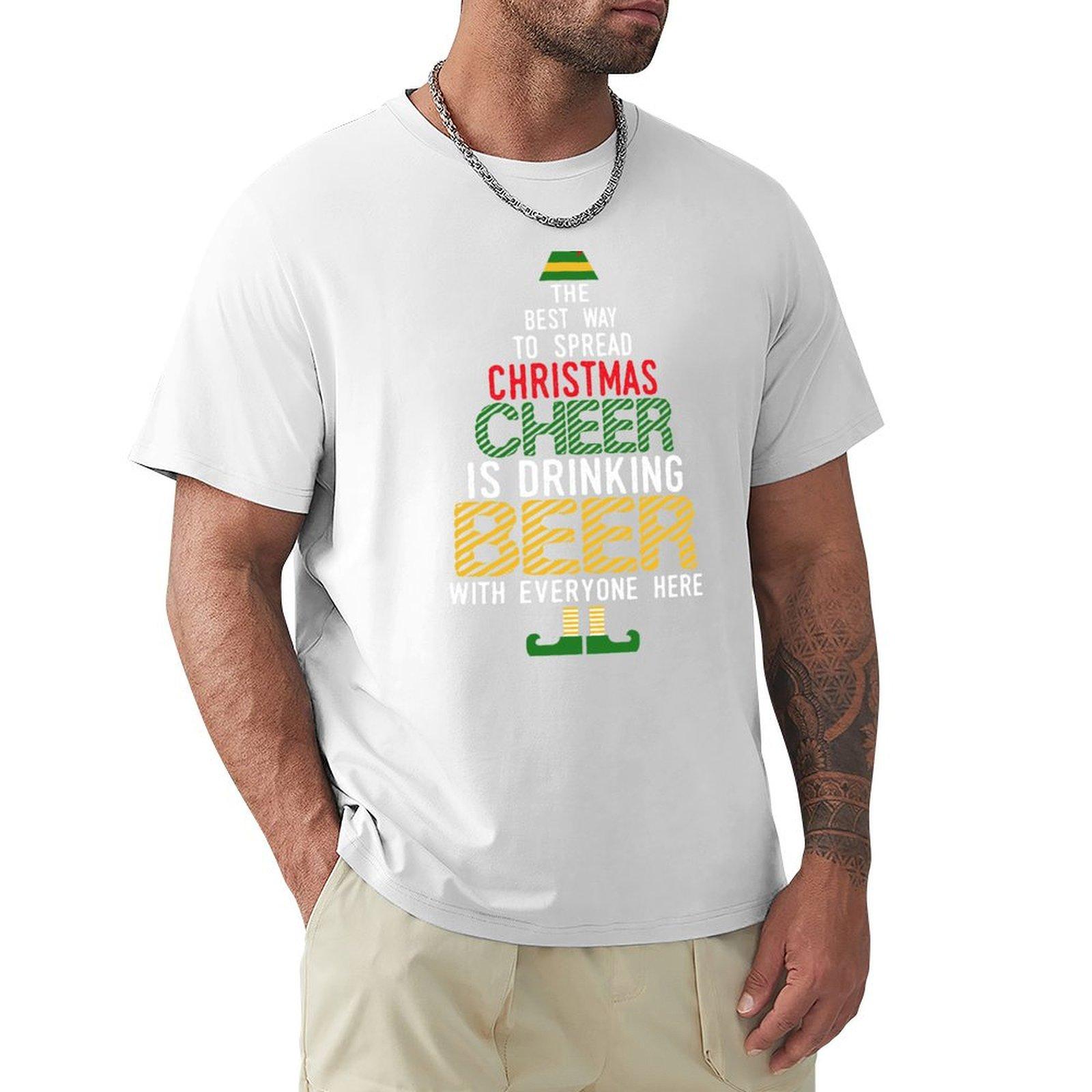 The Best Way To Spread Christmas Is Drinking Beer With Everyone Here TShirt tees designer shirts mens graphic tshirts anime S