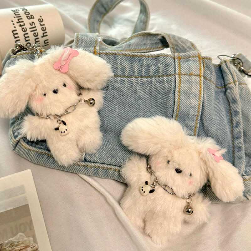 White Rabbit Doll Keychain (Hairpin + Necklace Included)