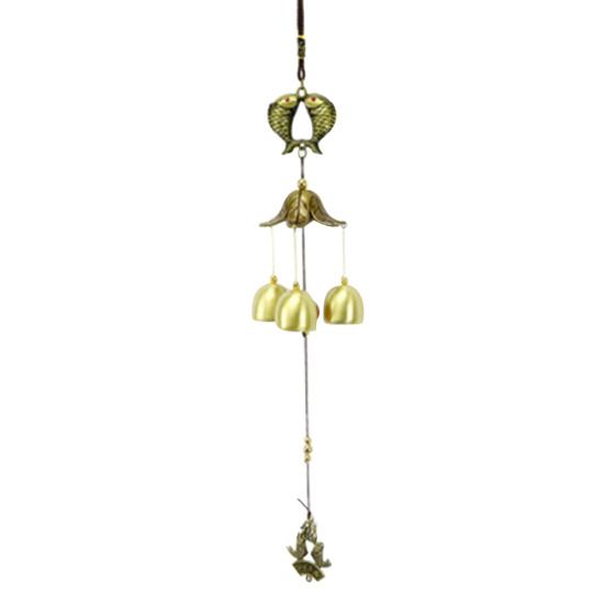 Kovový paví zvonek s rybami Závěsné věže Fengshui Větrné zvonkohry Okno Balkon Dekor