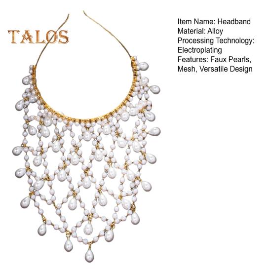 Damen-Stirnband aus Netzstoff, Imitationsperlen, leicht, bequem, Haarreif, Frisur, Ankleiden, Haar-Accessoires