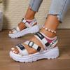 Fashion Chunky Platform Sports Sandals Women Wedges Height Increasing Shoes Woman 2025 Summer Thick Bottom Hook Loop Sandalias Plus Size