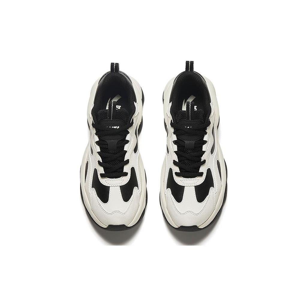 Anta Nut Shoes Cushioning, Wear Resistant Low top Chunky Sneakers Women's Black White 122418885-8