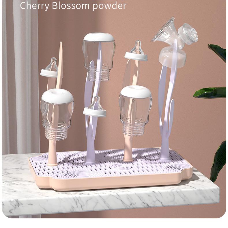 Baby Bottle Storage Box Portable Baby Tableware Storage Box Drain and Dust-proof Drying Rack