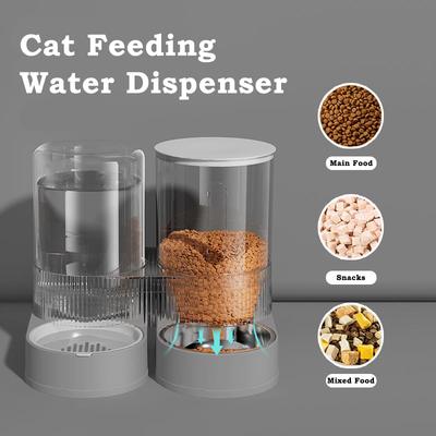 Set Alimentator și Adăpător pentru Animale de Companie Bol Dublu Câine Pisică Funcție Dublă Alimentator Automat Adăpător Apă Animale de Companie Set Boluri pentru Hrană și Apă Animale de Companie