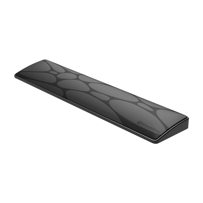 GravaStar Wrist Rest for Tenkeyless Keyboards, Reduces Fatigue, Memory Foam Wrist Pad with Non-Slip Base, Ergonomic Design, Black