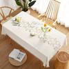 Elegant Linen Tablecloth with Feather Design - Washable - Perfect for Picnics, Camping, Weddings, Holiday Parties, Thanksgiving, Restaurants & Buffets
