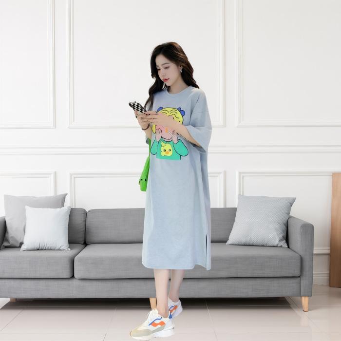 Women's T-shirt Dress Summer Mid-length Over The Knee Dress