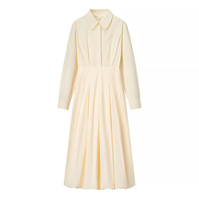 Kaslead New Women clothes Western Style Fashion Temperament Simple Cotton Cloth Solid Dress