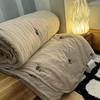 Machine Washable Summer Quilt Embroidery Air-Condition Bedding Cream Color Cooling Thin Comforter