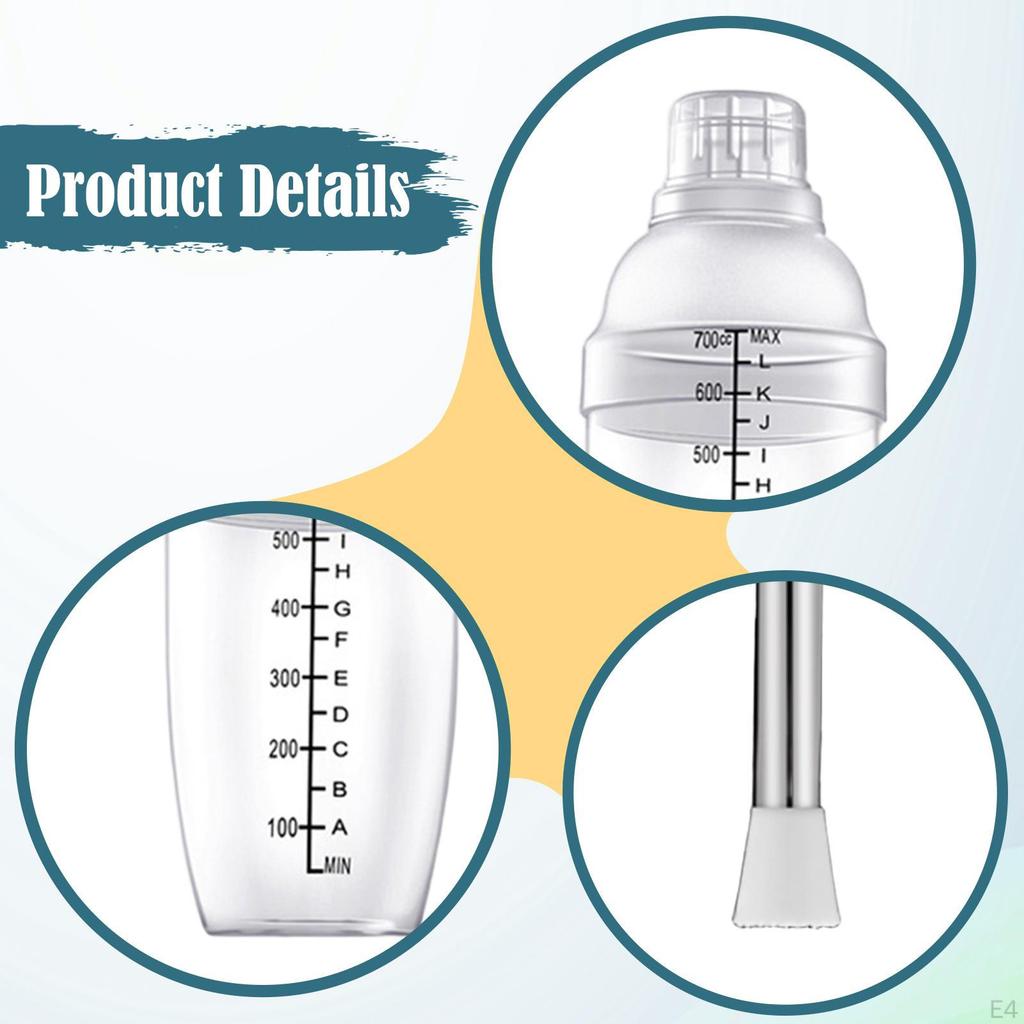 Lemon Tea Shaker Set Bartender Clear Bottle Mixing Cup Espresso Mixer for Quick Preparation