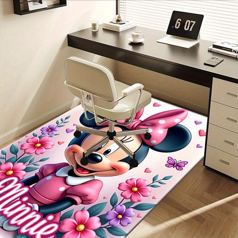 3D Printed Minnie Mouse,Polka Dots,Flowers Anti-Slip Rug - Machine Washable Office Rug for Living Room, Bedroom, Office - Multiple Sizes