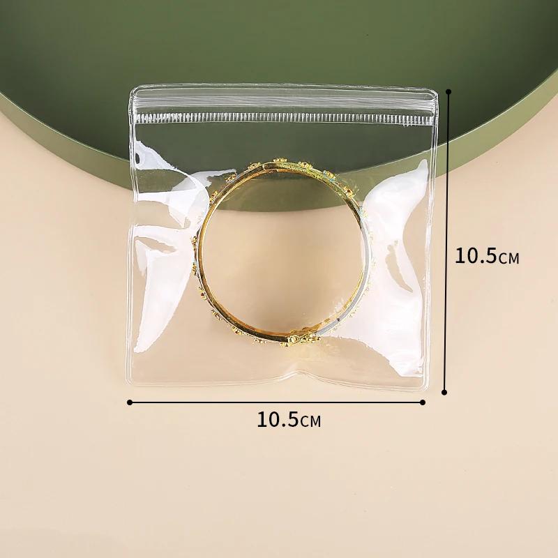 10-100pcs 0.24mm PVC Transparent Jewelry Storage Bag 4x6-15x15cm Earrings Necklaces Watches Rings Bracelets Sealed Packaging Bag