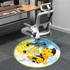 1pc Happy Bee Chair Carpet for Office, Round Polyester Mat, Indoor Decor for Office, Easycare Fabric, Washable Non-slip Area Carpet