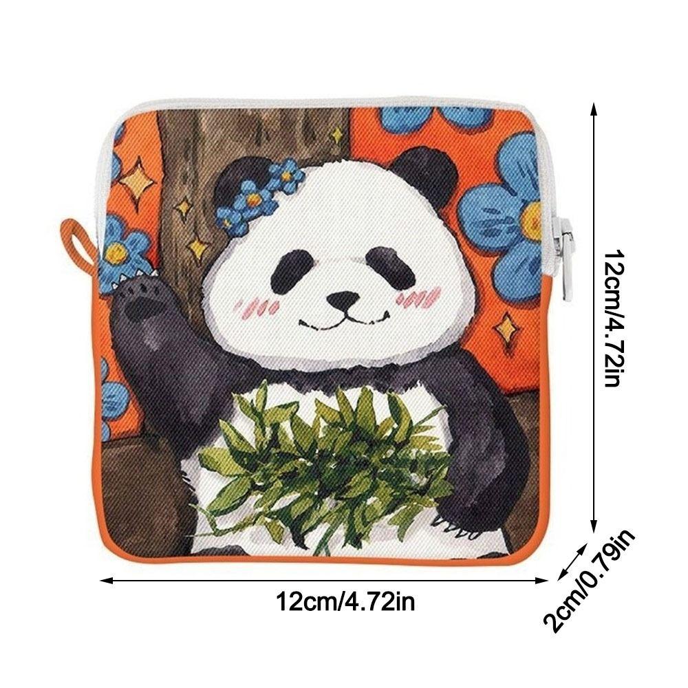 Cute Panda Sanitary Pads Bag Large Capacity Makeup Bags New Menstrual Cup Pouches Daily Carry