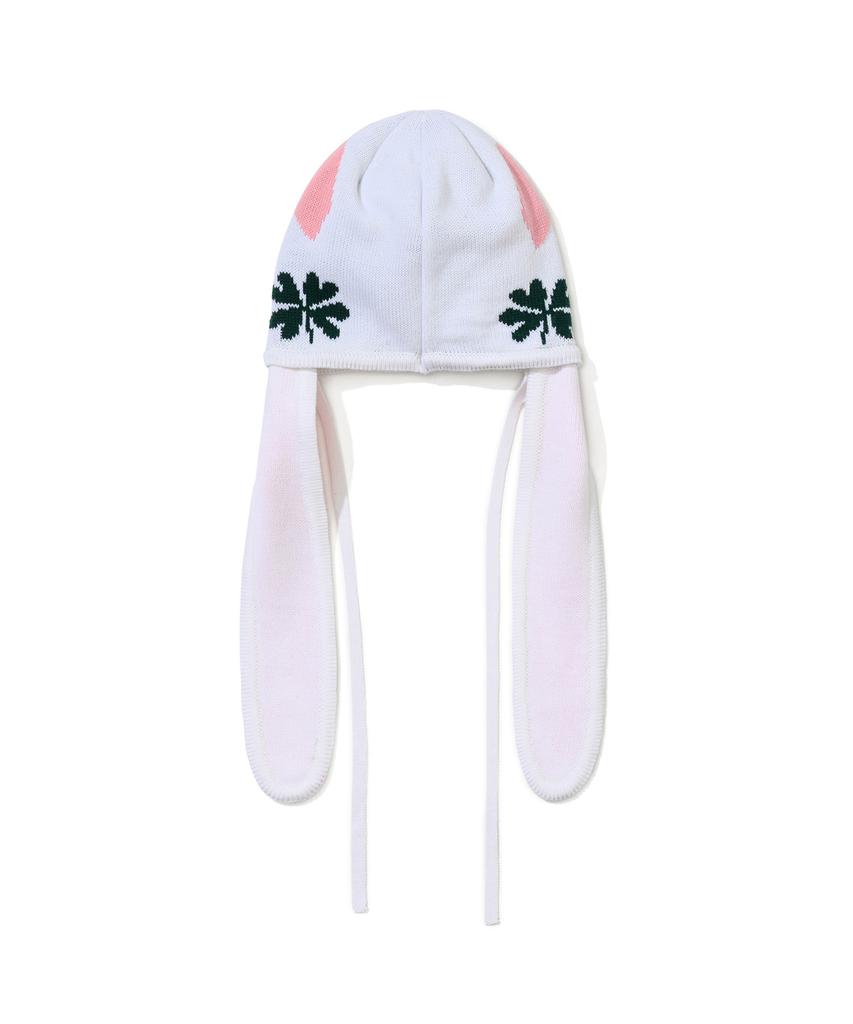Bieseulaebis Knit Bunny Earflap Beanie White