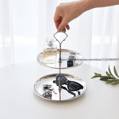 Stainless Steel Desktop Shelf Jewelry Key Lipstick Small Object Floor Multi-Layer Functional Storage Shelf
