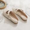 Sheepskin version~ One-pedal lazy shoes French bag head with skirt half slippers women's summer wear 2025 new models