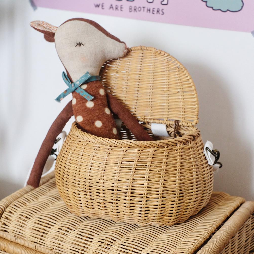 Kids Backpacks Portable Hand Woven Basket Handmade Woven Bike Basket Great for Camping Photography