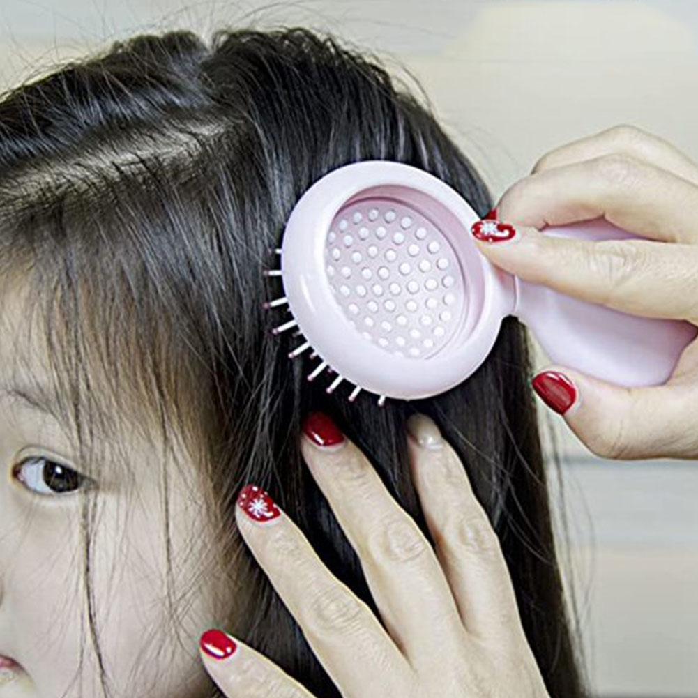 Folding Air Bag Comb With Mirror Mini Portable Travel Hair Brush Anti-static Styling Brush Head Massager Brush
