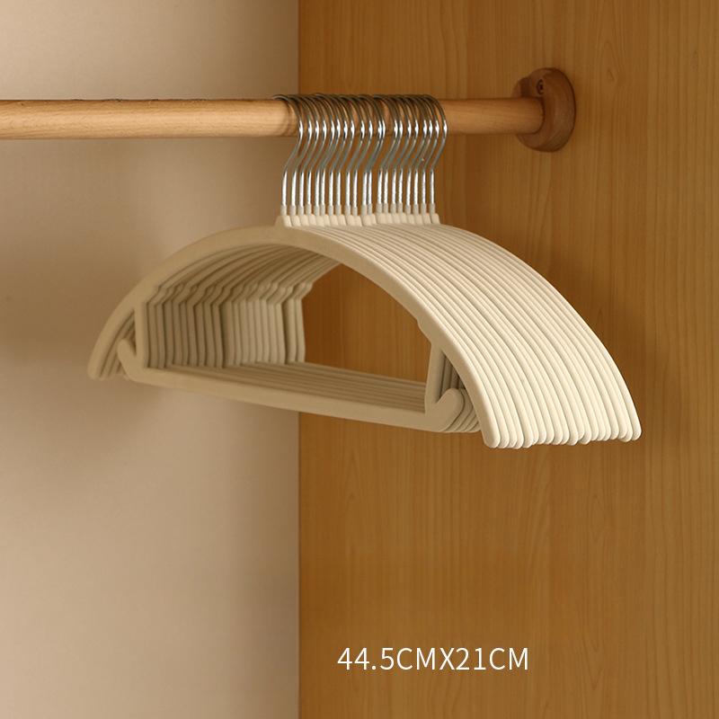 Flocking Hangers Plastic Non-Slip Clothes Support Adult Multi-Functional Wardrobe Storage Clothes Hanging Seamless Household Drying Hangers