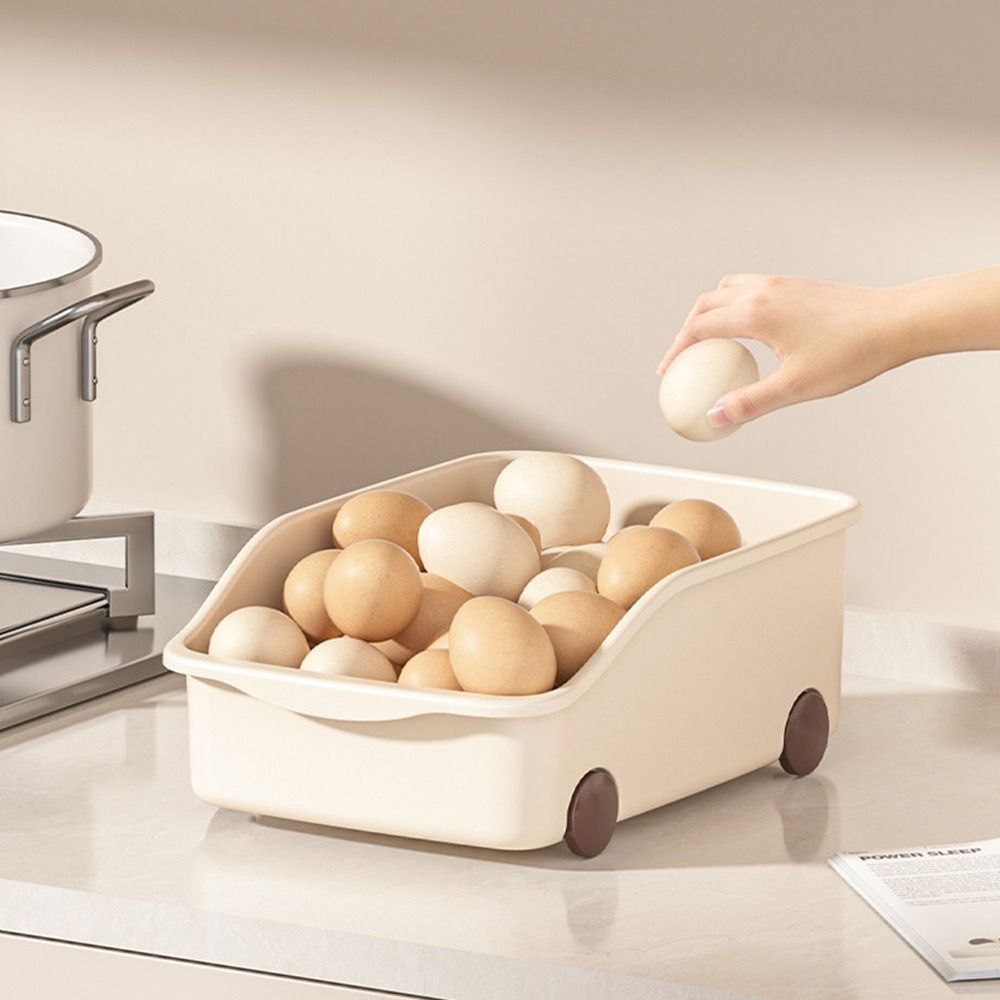 Plastic Sundries Storage Case Save Space Reusable Cabinet Storage Box with Wheels Large Capacity Seasoning Container Bathroom