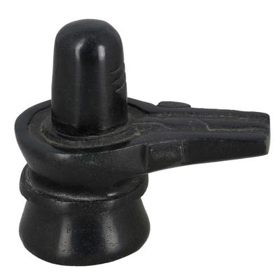 Schwarzer Marmor Shiva Lingam Figur (2 Zoll), Shivling Murti Idol Steinstatue Schwarzer Marmor Shiva Lingam, WEIRD