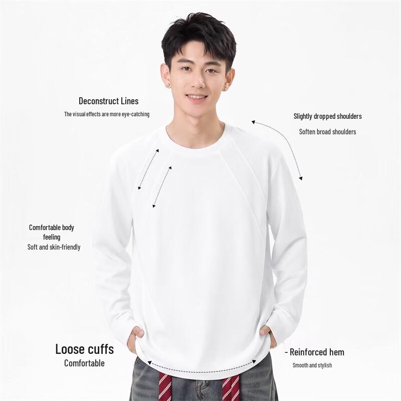 VANCL Men's Heavyweight Pure Cotton Long Sleeve T-Shirt