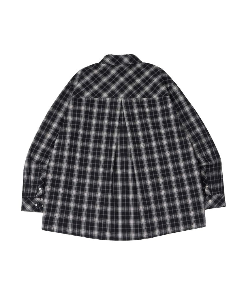 Masateu Vintage Gemstone Check Shirt _ Black