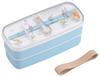 OSK Two-Tier Peter Rabbit Lunch Box, 340ml + 300ml [Includes Chopsticks, Dividers, Lunch Belt, Compact Storage], Made In Japan, Dishwasher Safe, PW-28