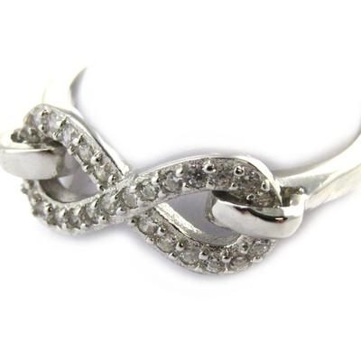 White 'Infinity' Silver Ring