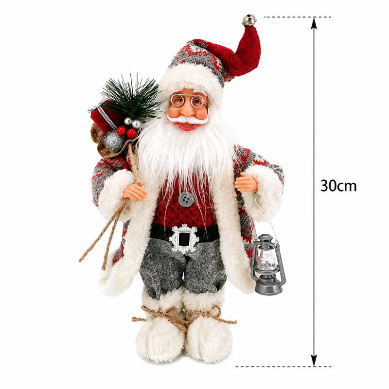 New Santa Claus Standing Figurine Christmas Decoration Window Display Ornament Home Decor Items And Gifts