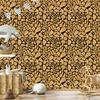 Golden Leather Wallpaper Gold, Ochre, Black and Cream 50x1000