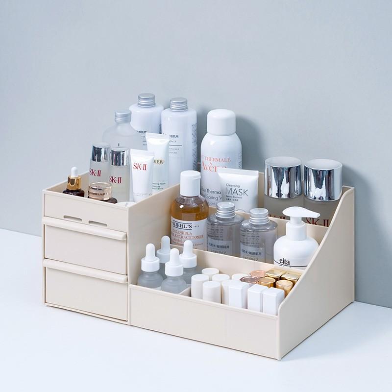 

Органайзер для макияжа для косметики Большой емкости Коробка для хранения косметики Органайзер Настольный ювелирный ящик для лака для ногтей Контейнер для макияжа 25.2x15.4x11.5cm хаки