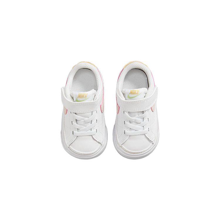 Nike Court Legacy Low top Skateboard Shoes White Pink Infant And Toddler DA5382-115