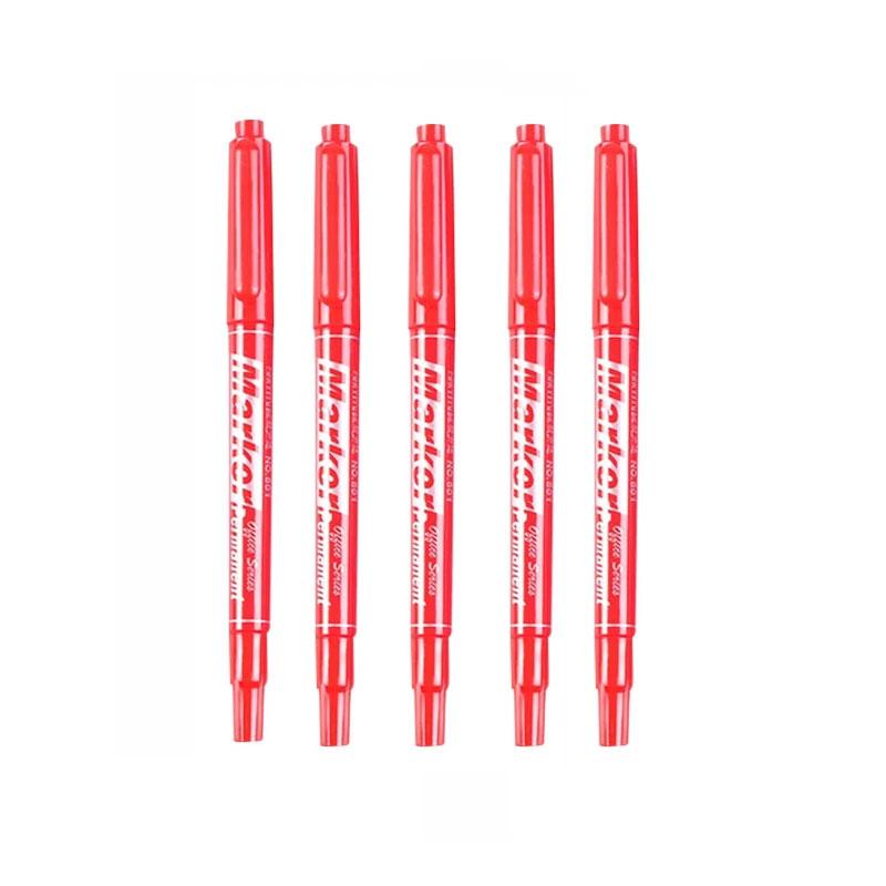 5pcs Double-ended Markers Black and Red Oil-based Sketch Pens Thick Art Markers Large-tipped Pens Red and Fine-tipped Markers