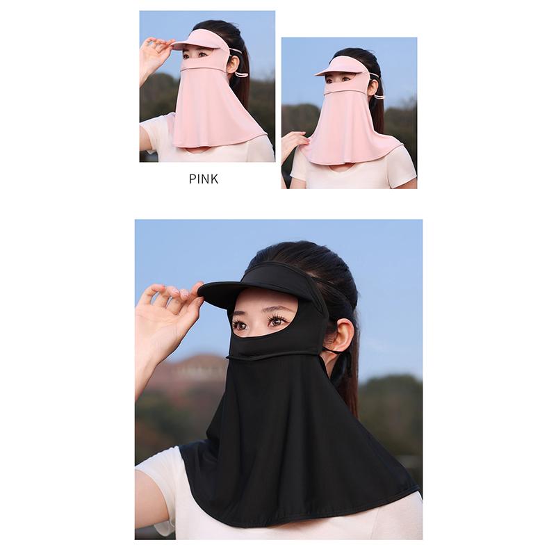 

Маска от солнца для вождения,Женская защита от ультрафиолетовых лучей,Защита шеи,Полная защита лица от солнца Джини Маска от солнца из ледяного шелка розовый