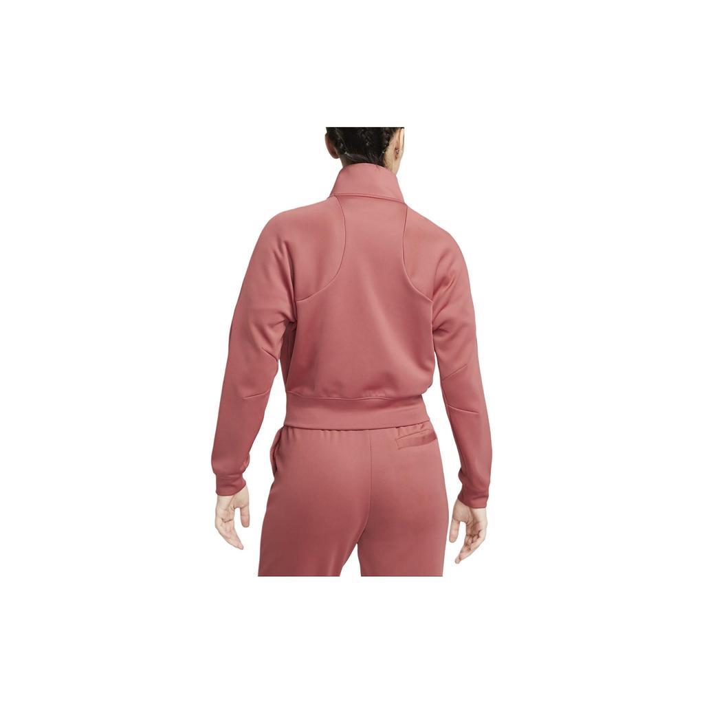 Nike Solid Color Stand Collar Zipper Short Jacket Women jackets Rust CV4702-691