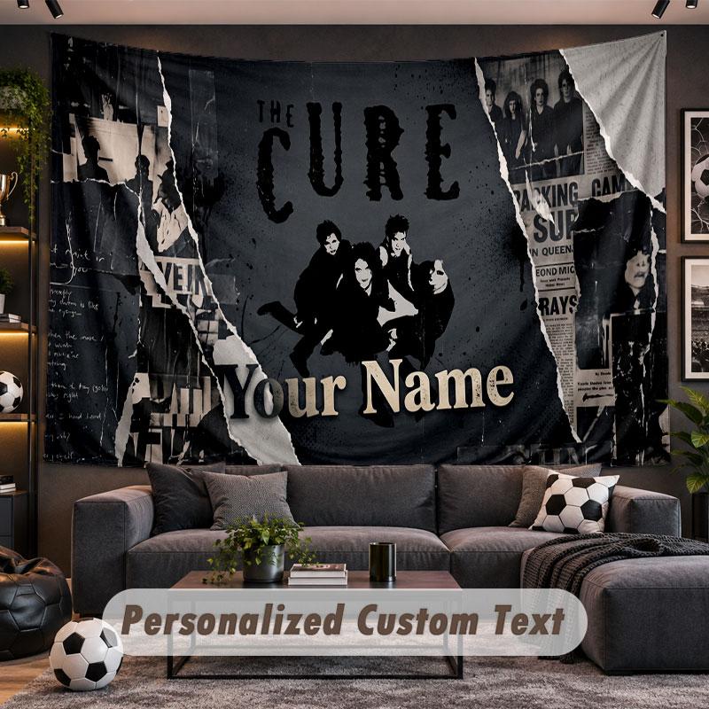 Wall Hanging Tapestry Custom NameThe Cure Pattern Personalized Printed Fabric Wall Decor