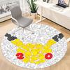 1pc Pokemon Pikachu Office Round Area Rug, Indoor Mat Suitable For Office, Under Office Chairs Bedroom Living Room Home Decor, Room Deco