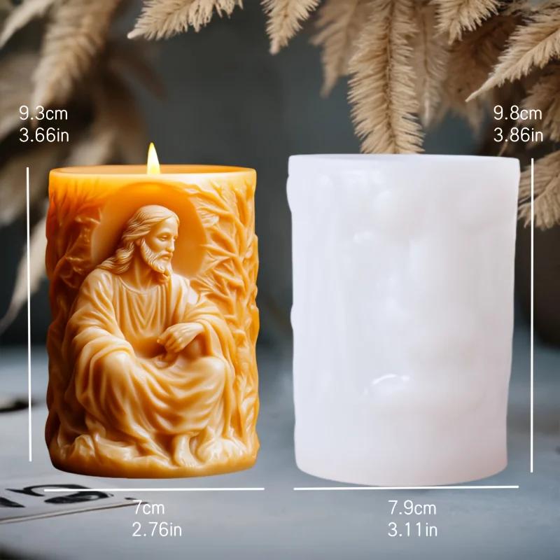 Niedliche Kaninchen Spielen Blumen Kerze Silikonform Ostereier Hase Gras Zylindrische Kerzenform Ostereier Harz Gipsformen