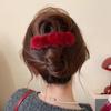Retro Rote Weihnachten Plüsch Haarspange für Frauen - 2024 Sichere Haarklammer für Half-Updo Kopfschmuck