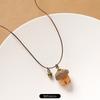 Female Acorn Pendant - Simple Long Sleeve Sweater Chain - Retro Knitted Necklace Accessory